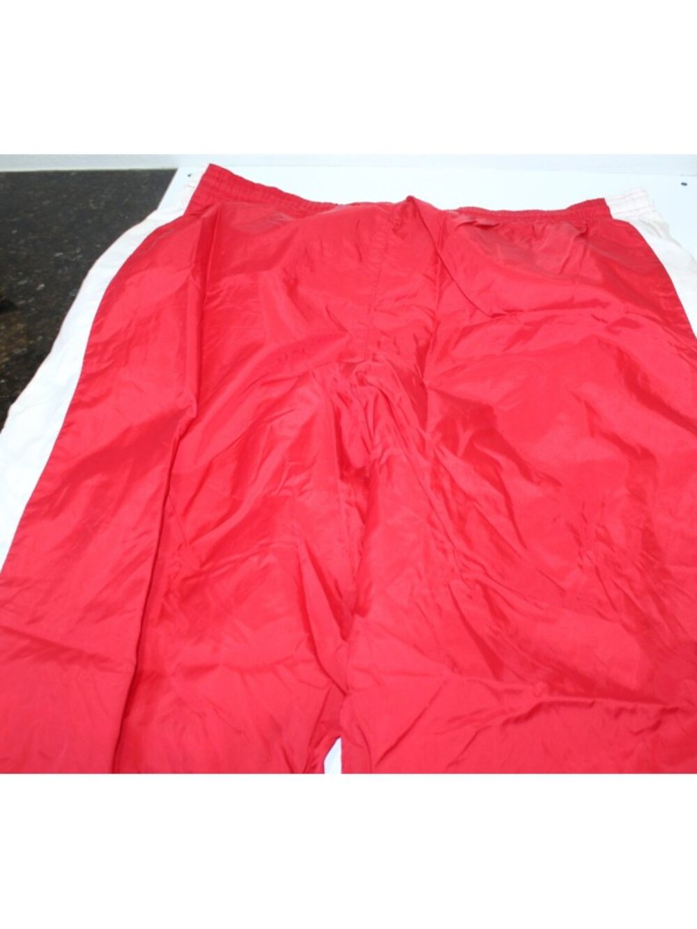 Vintage adidas Warm Up Jacket & Pants Red White Nylon Mock Neck Zip Front Large - Picture 16 of 16